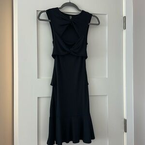 Anthropologie black ribbed mini dress